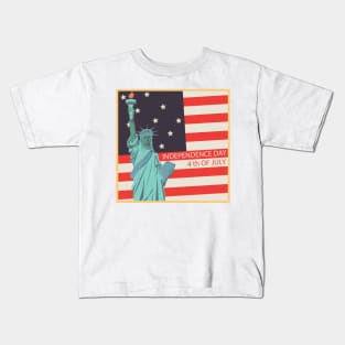 independence day usa vintage liberty america united states retro Kids T-Shirt